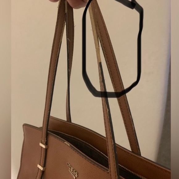 VINTAGE (Y2K) AUTHENTIC GUESS EST 1981 HANDBAG/SHOULDER BAG COGNAC/BROWN - Picture 13 of 13